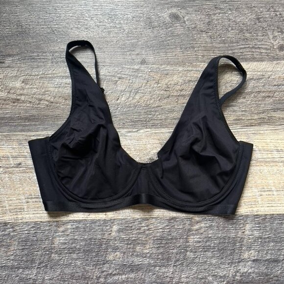 NWOT b.tempt'd by Wacoal Nearly Nothing Underwire Plunge Bra 34D in Black - Picture 2 of 5